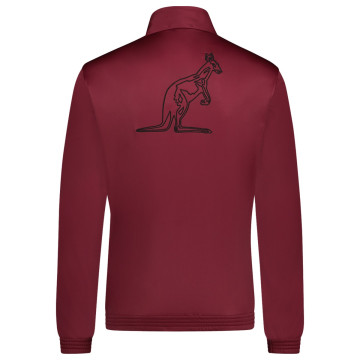 Veste slim Australian passepoilée noire + grand logo | rouge bordeaux 