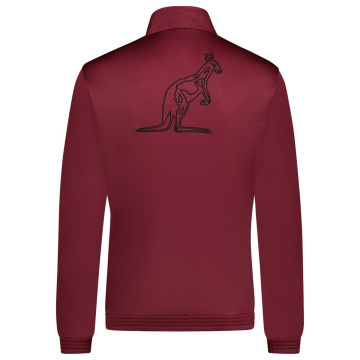Veste Australian cintrée passepoil doré + grand logo | rouge bordeaux