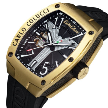 Carlo Colucci montre en acier inoxydable avec bracelet en silicone | CC104-1