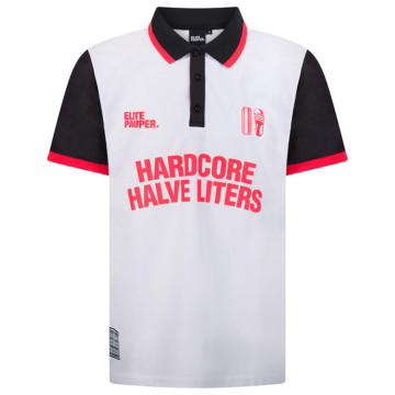 Elitepauper maillot de football Hardcore demi-litres | blanc-noir-rouge