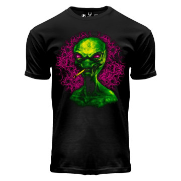 Hard-Wear T-shirt neon blacklight space alien 