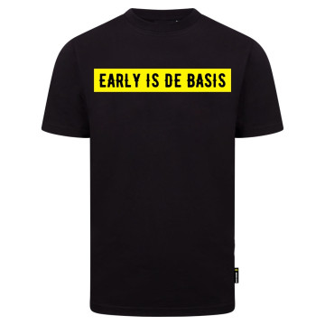 Gabber Religion T-shirt Early is de basis | zwart 
