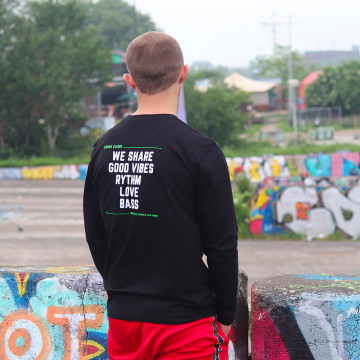 Gabba Clique longsleeve Bass groen | zwart