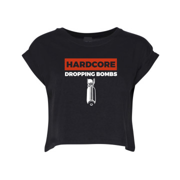 Hard-Wear Croptop Femmes Hardcore Dropping Bombs | noir