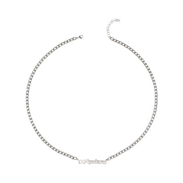 100% Hardcore Collier logo 65 CM | argent