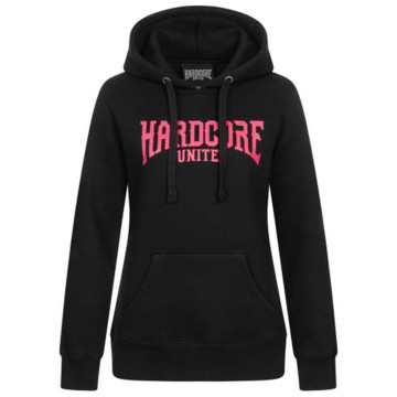 Hardcore United dames hoodie skully | zwart - roze
