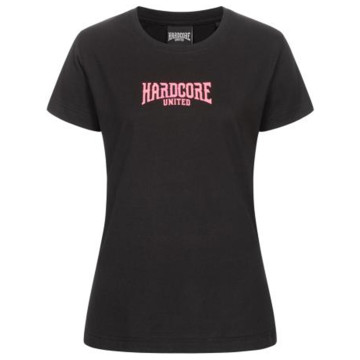 Hardcore United dames t-shirt skully | zwart - roze
