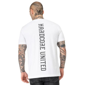 Hardcore United t-shirt met rugbedrukking | wit 