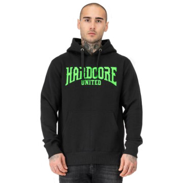 Hardcore United hoodie skully | zwart - neon groen