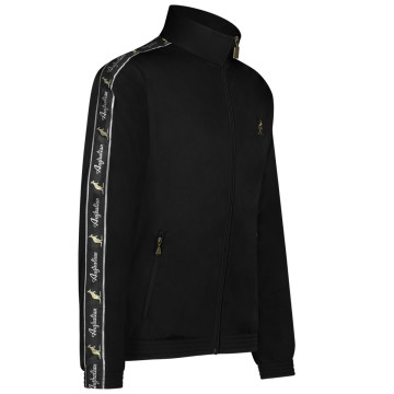 Veste australienne cintrée passepoilée noire + grand logo | noir 