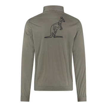 Veste Australian cintrée passepoil doré + grand logo | gris ferreux