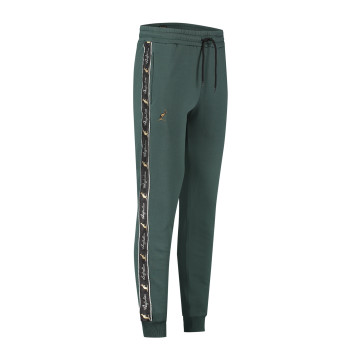 Pantalon australien en coton avec deux fermetures éclair et passepoil noir 2.0 | bois vert