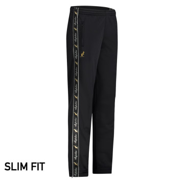 Pantalon australien slim fit avec 2 fermetures éclair et passepoil noir 3.0 | noir