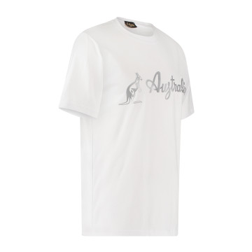 T-shirt australien avec logo argenté | blanc