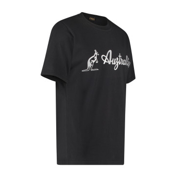 T-shirt australien avec logo argenté | noir