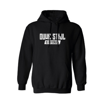 Ouwe Stijl is Botergeil hooded sweater wit logo print op rug