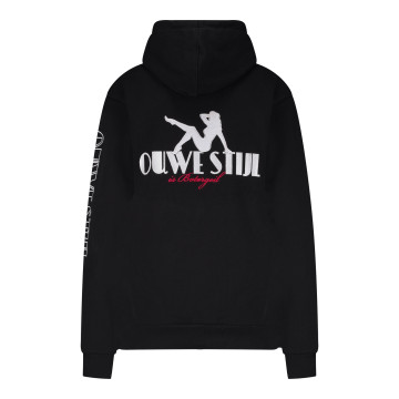 Ouwe Stijl is Botergeil hoodie early hardcore | zwart