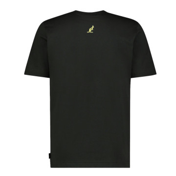 T-shirt australien Logo jaune souriant. 