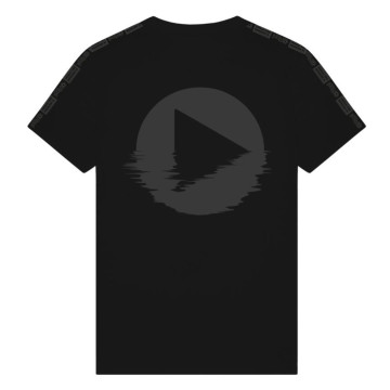 Play! Events t-shirt met schouderbies en grijs logo | zwart