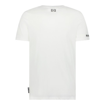 T-shirt blanc multi-sillons avec logo brodé