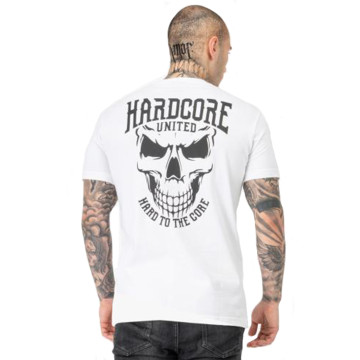Hardcore United t-shirt skully | wit - zwart